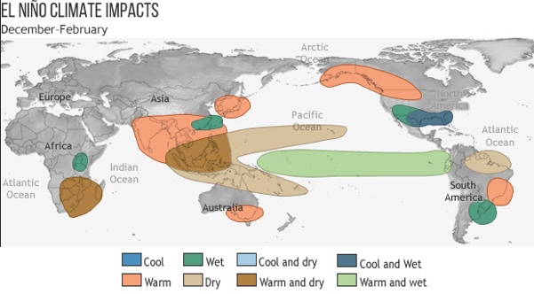 Karte zum El Niño